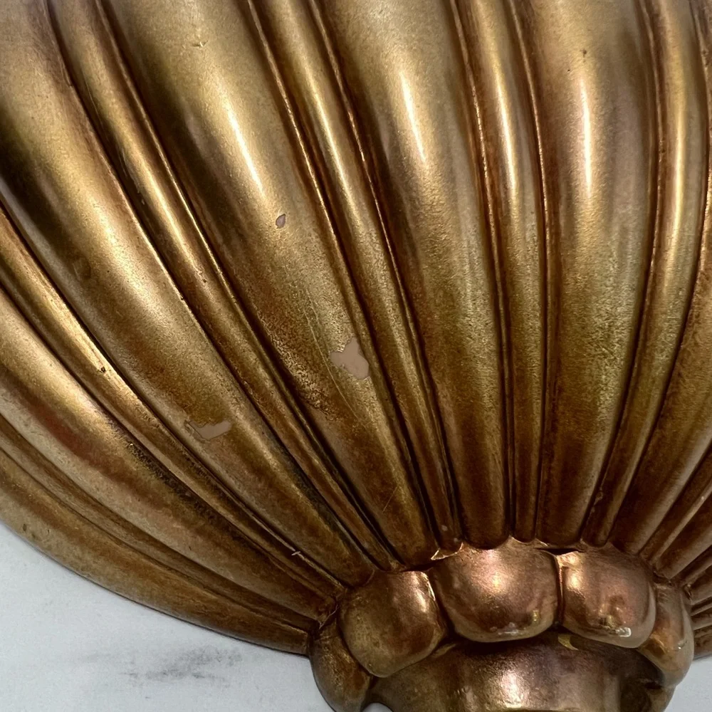 Vintage gold wall pocket syroco resin regency decor_5